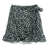hulianfu Women Skirt  Summer New High Waist Lace Up Elastic Short Skirt Ruffled Irregular Leopard Print Zipper Skirt Casual Beachwear