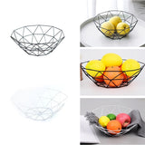 HULIANFU Kitchen Basket Container Bowl Metal Wire Basket Kitchen Drain Rack Fruit Vegetable Storage Holder Snack Tray Storage Bowl
