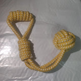 HULIANFU MZHQ 1 Solid color Cotton Rope Braided Labrador Training Molar Teeth Bite-Resistant Teeth Cleaning Dog Pet Toy Ball Dog Supplies