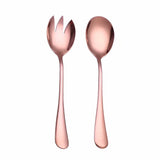 HULIANFU Spklifey Gold Salad Spoon Fork 2PCS Salad Spoon Stainless Steel Cutlery Set Serving Spoon Set Colorful Unique Spoons