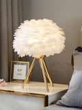 HULIANFU table lamps for bedroom modern luxury living room led feather lamp for bedroom bedside lamp desk lamp aesthetic girl cute nordic