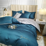 HULIANFU OLOEY 60S long-staple cotton Bedding Set Egyptian Solid color embroidery Bed set Duvet Cover Bed Sheet spread Fit sheet bed set