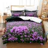 HULIANFU Purple Bedding Set Linens Duvet Cover Bed Quilt Pillow Case 3D Comforter Lavender Butterfly Double Full King Queen Twin Single