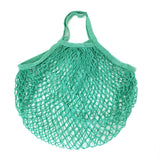 HULIANFU Portable Reusable Grocery Bags Fruit Vegetable Bag Washable Cotton Mesh String Organic Organizer Handbag Short Handle Net Tote