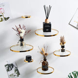 HULIANFU Simple Home Decoration Glass Ledge Home Decor Shelf For Flowers Wall Shelves Decorative Plant Flower Pot Rack Wall Shelf Crafts