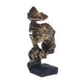 HULIANFU Nordic Simple Abstract Sculpture Figurine Ornaments Silence Is Gold Office Home Decoration Accessories Modern Art Resin Decor