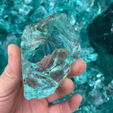 HULIANFU Very beautiful Clear Glass Crystal Stone Home Decoration Light Green Glass Material Garden Decor