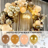 HULIANFU Rose Apricot Balloon Garland Arch Kit Wedding Birthday Party Decoration Kids Confetti Latex Balloons Baby Shower Decor Baloon