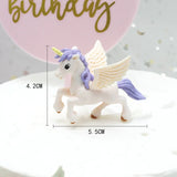 HULIANFU Miniature Rainbow Cake Decoration Unicorn Cake Flag Decoration Pegasus Unicorn Happy Birthday Party Cupcake Decoration Wedding