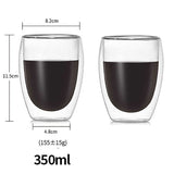 HULIANFU JANKNG Heat-Resistant Double Wall Glass Cup Beer Coffee Cup Set Handmade Beer Tumbler Mug Tea Whiskey Mugs Transparent Drinkware