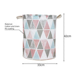 HULIANFU Organizer Canvas Laundry Basket Waterproof Large Capacity Laundry Hamper Dirty Clothes Storage Basket Toy Home Storage Bin 45x35