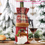 HULIANFU   Xmas Wine Bottle Dust Cover Noel Navidad Christmas Decoration for Home Dinner Decor Christmas Gift Tree Ornament New Year 2023