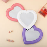 HULIANFU Pink Love Mirror Desktop Makeup Mirror Wall Mounted Dual-Use Vanity Mirror Girl Room Wall Decoration Heart-Shaped Mirror