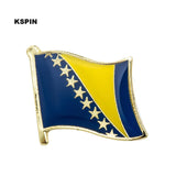 HULIANFU National Flag Metal Lapel Pin Flag Pin Badge Russia Algeria Argentina Brazil Belgium Germany France Costa Rica South Korea  Neth