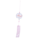 HULIANFU Japanese Style Glass Wind Chimes Hanging Craft Wind Bell Home Decor Sakura Cherry Blossom Pattern