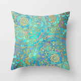 HULIANFU Super Hot Hipster Light Blue Green Mint Cushion Cases Modern Geometry Print Boho Decorative Pillowcase Sofa Couch Throw Pillows