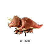 HULIANFU Large 4D Walking Dinosaur Foil Balloons Jungle Animal Boys Birthday Party Decors Jurassic  Standind Dragon Kids Toys Air Globos