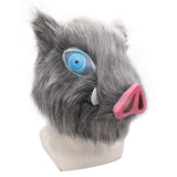 HULIANFU Inosuke Hashibira Mask Helmet Demon Slayer Kimetsu No Yaiba Cosplay Hood Hair Pig Mask Headwear Halloween Carnival Costume Prop