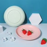 HULIANFU Kitchen Plastic Plates Wheat Straw Food Sauce Dish Taste Board Snack Fruit Plates Round Household Dishes Modern Dinner Plates