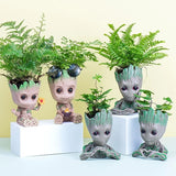 HULIANFU Strongwell Home Decoration Flower Vase Miniature Model Succulent Flower Pots Desktop Display Figurines Baby Groot Artware Gifts