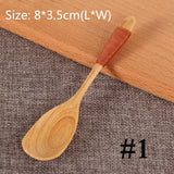 HULIANFU Natural Wooden Spoon &amp; Fork Dinner Kit Rice Soups Utensil Cereal Handmade  Home Tableware Dinnerware Cutlery For Kicthen