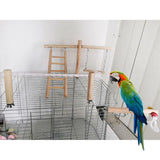 HULIANFU Parrot Climbing Ladder Swing Toy Natural Wood Bird Conure Cage Stand Rope Perch
