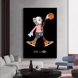 HULIANFU Street Doll Basketball Poster and Prints Canvas Decorative Painting Wall Art Picture Kids Living Room Bedroom Home Decor