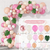 HULIANFU Macaron Pink Balloon Garland Arch Kit Wedding Birthday Party Decoration Kids Globos Rose Gold Confetti Latex Ballon Baby Shower