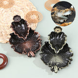 HULIANFU Leaf Tower Incense Ceramic Burner Fragrance Holder Backflow Censer Creative Aromatherapy Smoke Reflux Incense Stick Incense