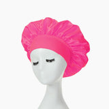 HULIANFU Women Night Sleep Hair Caps Silky Bonnet Satin Double Layer Adjust Head Cover Hat For Curly Springy Hair Styling Accessories