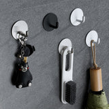 HULIANFU Wall Hook Storage Hanger 304 Stainless Steel Wall Hook Self-adhesive Towel Key Umbrella Hanger Hook for Kitchen Bathroom