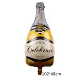 HULIANFU Large Wine Glass Wine Bottle Foil Balloon Party Supplies Round Beer shape ballon Celebrate victory birthday wedding party