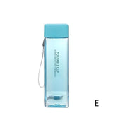 HULIANFU Square Frosted Water Cup Portable Leakproof With Rope Sports Cup Square Cup Bottles  Sports Cup with Portable Milk RopeWater Cup