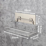 HULIANFU Stainless Steel Bathroom Storage Shelf Punch-Free Kitchen Bathroom Toilet Wall Hanging Storage Rack