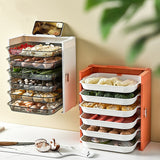 HULIANFU Kitchen Preparation Plate Organizer 6-Layer Cooking Dishes Tray Multi-Functional Wall Mount Racks Kitchen Organizer and Storage