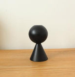 HULIANFU White Black Wooden Candle Holder Nice Minimalist Geometric Beech Shaped Candle Art Decoration Candle Seat