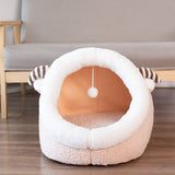 HULIANFU Warm Cozy Pet Bed Dog &amp; Cat Beds House Winter Sleeping Bag Portable Indoor Nest Puppies Tent with Removable Cushion Collapsible