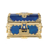HULIANFU Luxury Golden Double Layers Jewelry Organizer Metal Storage Box Desk Makeup Organizers Box With Drawer Gift For Girl Friend.Z223