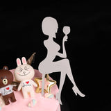 HULIANFU New High Heels Lady Happy Birthday Acrylic Cake Topper Wedding Girls Cake Toppers for 16 18 21 Birthday Party Cake Decorations