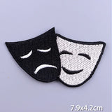 HULIANFU Patches On Clothes Stickers Hippie Rock Stripes Embroidered Patches For Clothing Iron On Patch Skull Biker Stripes for Jackets