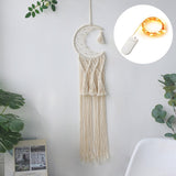HULIANFU Macrame Dream Catcher Boho Home Decor Moon Ramadan Decoration Macrame Wall Hanging Baby Nordic Room Decoration Kids Nursery