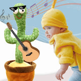 HULIANFU New Electronic Dancing Cactus Singing Dancing Decoration Gift for Kids Funny Early Education Toys Knitted Fabric Plush Toys