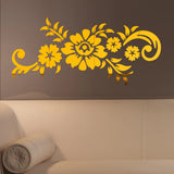 HULIANFU New Flowers Leaf Wall Sticker DIY Stickers Mirror Stickers Decal  For Living Room Bedroom Bathroom Nordic Decor Vanity Small Mir