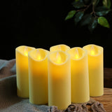 HULIANFU Pack of 3/6 LED Battery Operated Flameless Candles Remote Control,Moving Wick Swing Flame Pillar Candles For Wedding Birthday