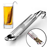 HULIANFU Kitchen Accessories new Tea Strainer Amazing Stainless Steel Infuser Pipe Design Touch Feel Holder Tool Tea Spoon Infuser Filter
