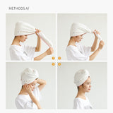 HULIANFU Quick Drying Microfiber Shower Cap Magic Hair Fast Drying Dryer Towel Bath Hat Dry Hair Cap Quick Drying Soft Turban Dry bonnet