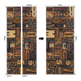 HULIANFU 2023 77x200cm Door Stickers Eco-Friendly 3D Stairway Egyptian Pharaoh Light Shadow Corridor Pattern Home Decor Bedroom Wallpaper
