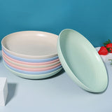 HULIANFU Kitchen Plastic Plates Wheat Straw Food Sauce Dish Taste Board Snack Fruit Plates Round Household Dishes Modern Dinner Plates