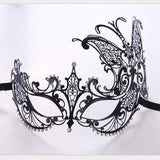 HULIANFU Male Female Phantom Gold Skull Venetian Metal Costume Masquerade Party Mask Laser Cut Halloween Prom Cosplay Wedding Ball Masks