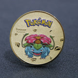 HULIANFU Pocket Monsters Gold Silver Coins Japanese Pokemon Anime Movie Around Coins Children's Cartoon Toys Small Gifts